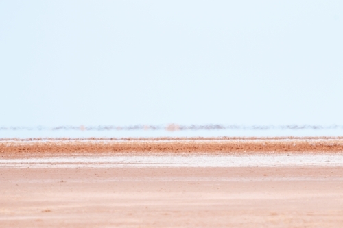 Heat shimmer over clay pan - Australian Stock Image