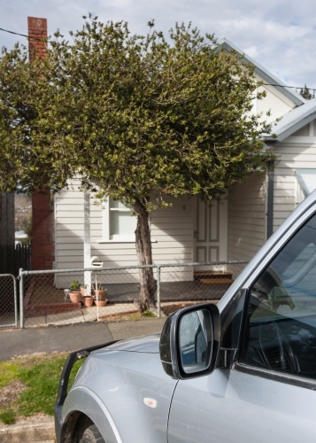 Heritage house in the country with car parked out front - Australian Stock Image