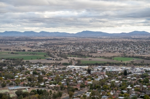 High view of the town of Tamworth NSW - Australian Stock Image