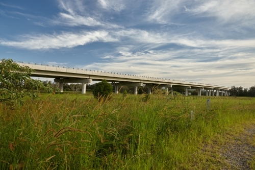 Highway over rural property - Australian Stock Image