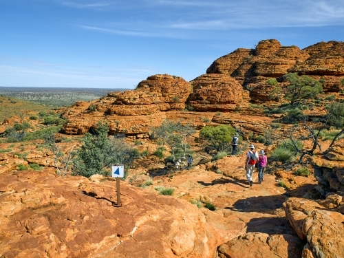 Hikers at Kings Canyon - Australian Stock Image