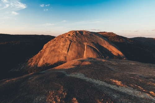 horizontal shot of a mountain on a sunny day with clear skies - Australian Stock Image