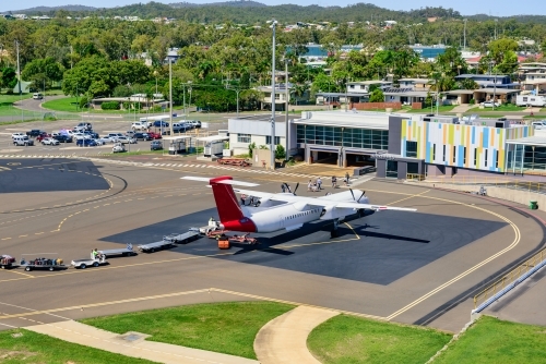 Horizontal shot of an airport - Australian Stock Image