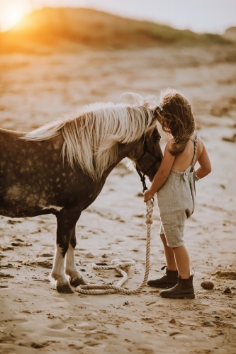 Horse riding on beach - Australian Stock Image