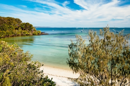 Horseshoe Bay at Peel Island - Australian Stock Image