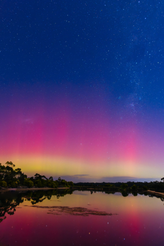 Increased solar activity results in the Aurora Australis visible in southerly areas of Australia. - Australian Stock Image