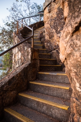 kangaroo point cliff stairs winding up - Australian Stock Image