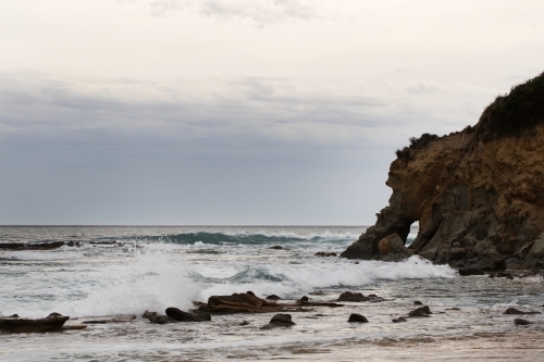 Kilcunda beach at sunset on a stormy day - Australian Stock Image