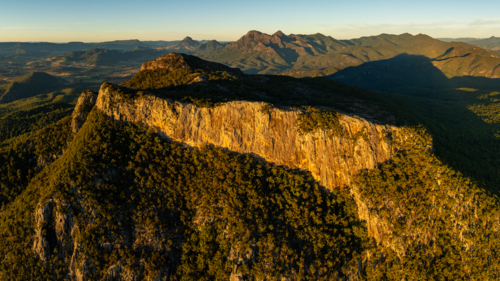 landscape of large cliff and mountains - Australian Stock Image