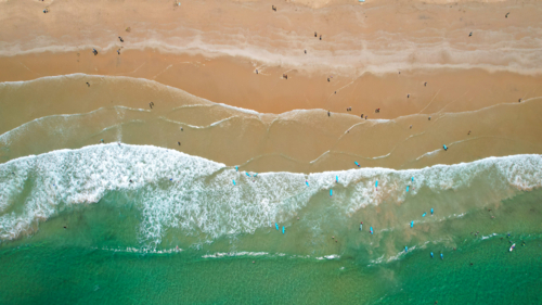 Learning to surf in the Australian sunshine - Australian Stock Image