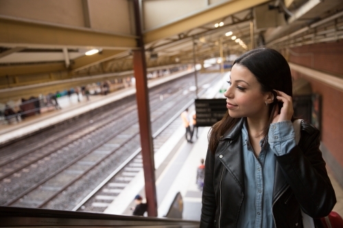 Leaving the Railway Station - Australian Stock Image