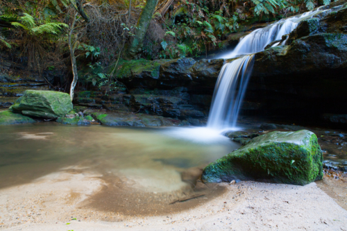 Leura cascades in the Blue Mountains, New South Wales, Australia - Australian Stock Image