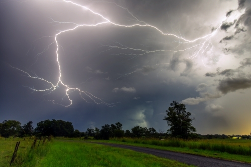 Lightning storm in country - Australian Stock Image