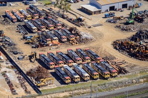 Locomotive scrap yard - Australian Stock Image