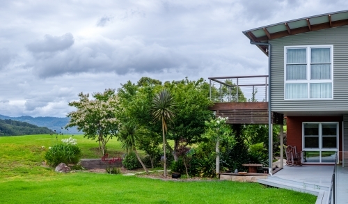 Lodge with garden oasis - Australian Stock Image