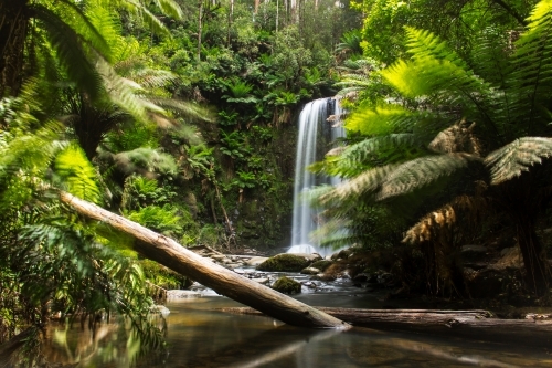 Long Exposure ND filter shot of Beauchamp Falls in Great Otway National Park Victoria - Australian Stock Image