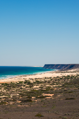 Looking down over the ocean towards cliffs on the Great Australian Bight - Australian Stock Image