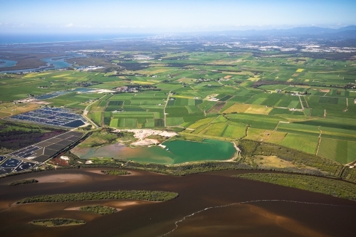 Looking South across the Logan River towards the Gold Coast - Australian Stock Image