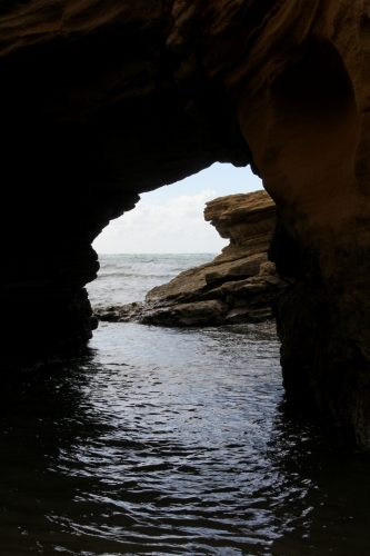 Looking through ocean cave - Australian Stock Image