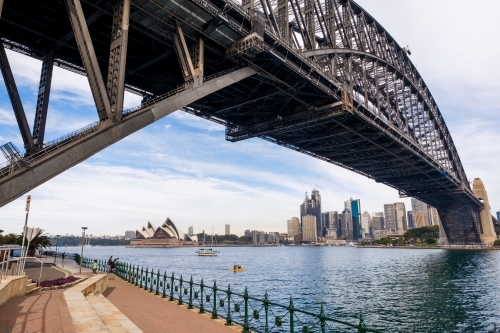 Looking under the Sydney Harbour Bridge - Australian Stock Image