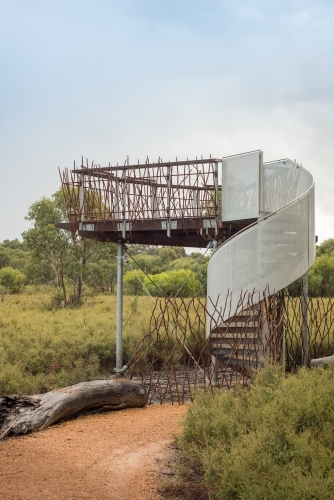 Lookout platform in bushland - Australian Stock Image