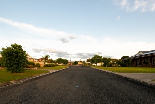 Low wide view of urban street - Australian Stock Image