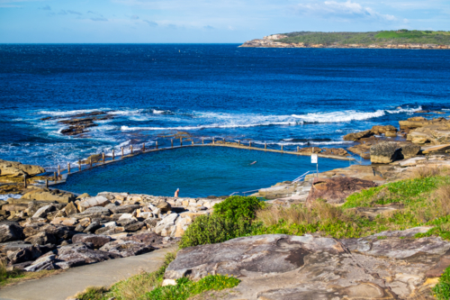 Mahon Pool at North Maroubra beach - Australian Stock Image