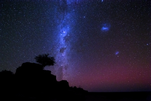 Milky Way with aurora - Australian Stock Image