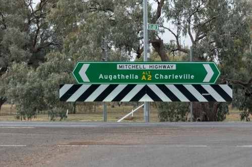 Mitchell Highway Sign - Australian Stock Image