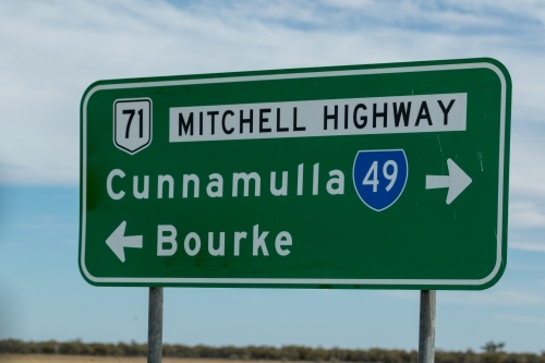 Mitchell Highway Sign - Australian Stock Image