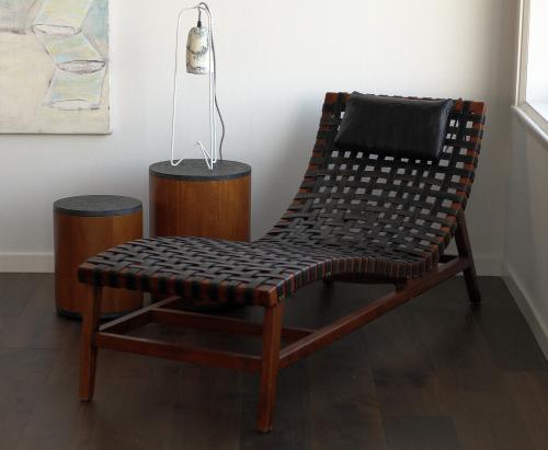 Modern reclining inside chair in the corner of a room - Australian Stock Image