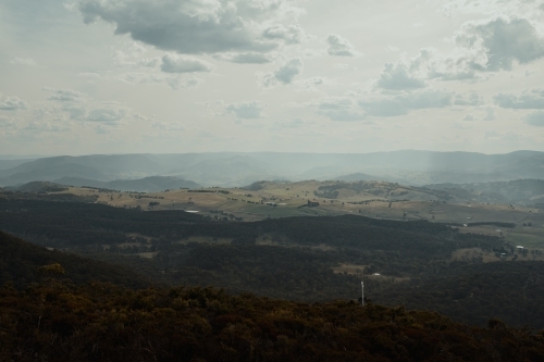 Moody valley view as seen from Blackheath Lookout - Australian Stock Image