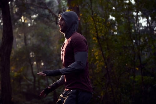 Morning Run in the cold - Australian Stock Image