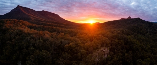 Mountain range at sunset