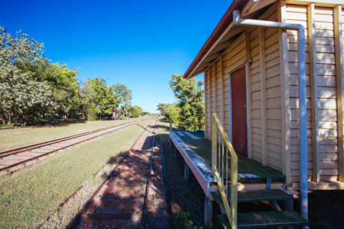 Mt Surprise, Australia - July 5, 2016: Mount Surprise railway station which hosts the Savannahlander - Australian Stock Image