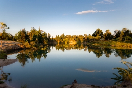 Natural spring with trees - Australian Stock Image