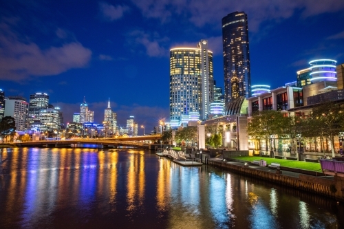 Night Lights on the Yarra - Australian Stock Image