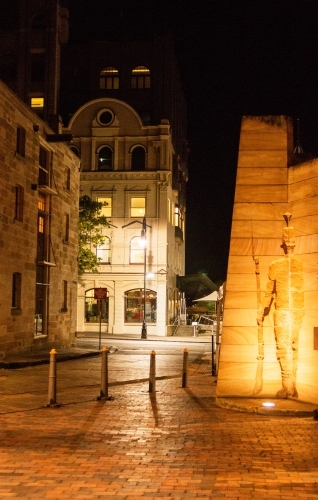 night time streetscape in The Rocks - Australian Stock Image