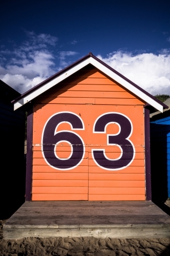 No 63 Beach Box, Brighton, Melbourne, Victoria - Australian Stock Image