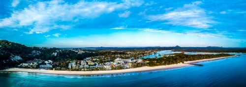 Noosa Main Beach Panorama - Australian Stock Image