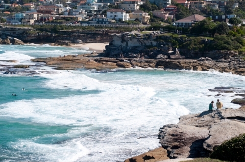 Ocean view from Bondi to Bronte walk - Australian Stock Image