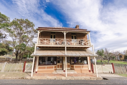 Old buildings in the historic gold mining town of Hill End NSW - Australian Stock Image