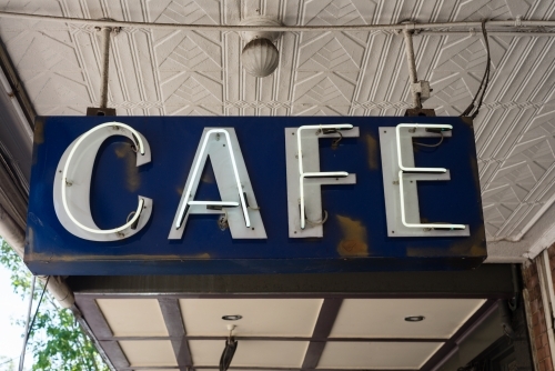 old fashioned neon cafe sign - Australian Stock Image