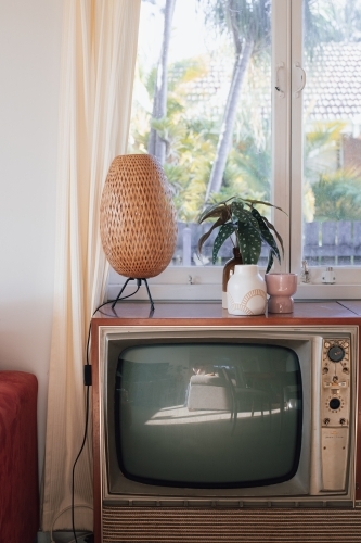 old fashioned TV as decor