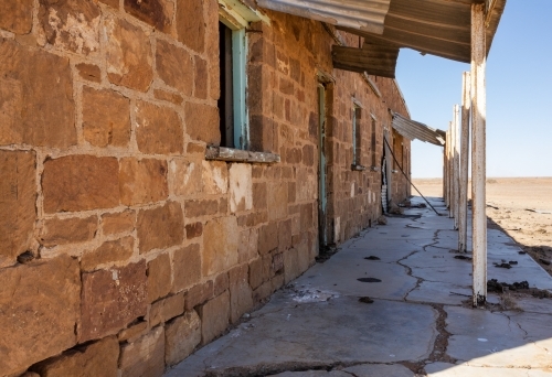 old ruin in desert landscape - Australian Stock Image