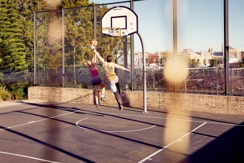 One on one basketball score - Australian Stock Image