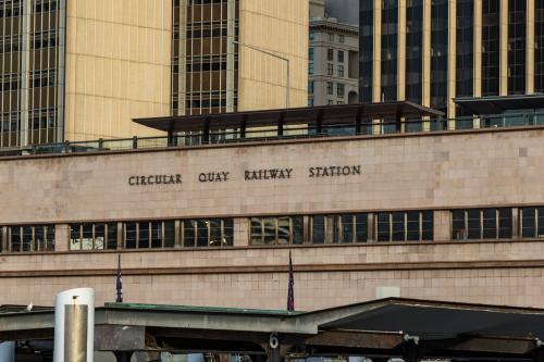 Outside Circular Quay Railway Station - Australian Stock Image