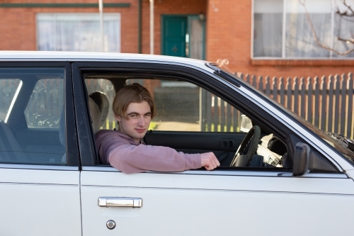 P Plate Teenage Driver - Australian Stock Image