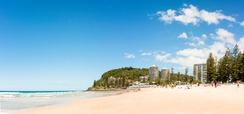 Panoramic view of Gold Coast coastline line with skyscraper buildings - Australian Stock Image