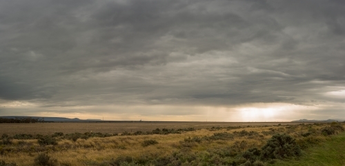 Panoramic view of regional area at dusk - Australian Stock Image